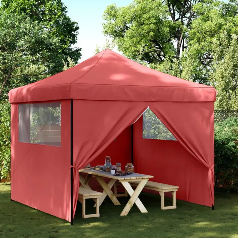 Partytent met roestvrij stalen frame voor buiten en tuinactiviteiten - Bordeauxrood / 1 / met 4 zijwanden - Partytenten
