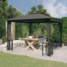 Partytenten en prieëlen met Dubbel Dak voor schaduw en privacy - Antraciet / 3 x 3 m / 1 - Partytenten & prieëlen