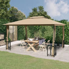 Partytenten en prieëlen met Dubbel Dak voor schaduw en privacy - Taupe / 3 x 4 m / 1 - Partytenten & prieëlen