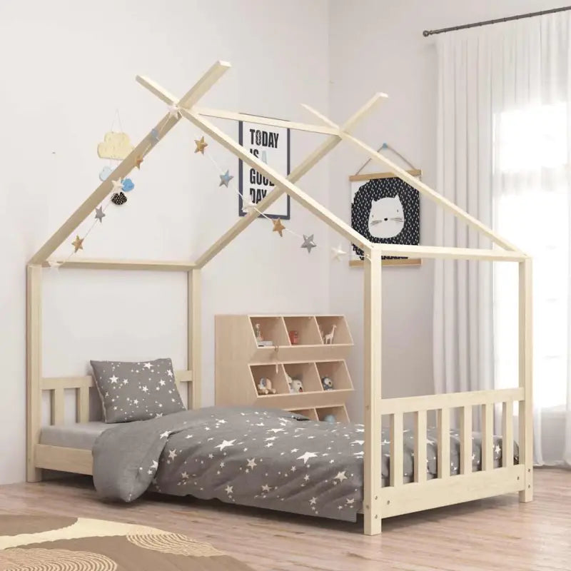 Peuter- en kinderbedden met massief grenenhout voor kinderen jonger - Bruin / 70 x 140 cm - Peuter- & kinderbedden