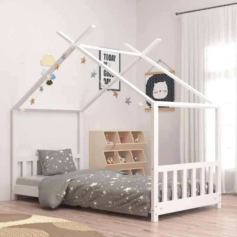Peuter- en kinderbedden met massief grenenhout voor kinderen jonger - Wit / 80 x 160 cm - Peuter- & kinderbedden