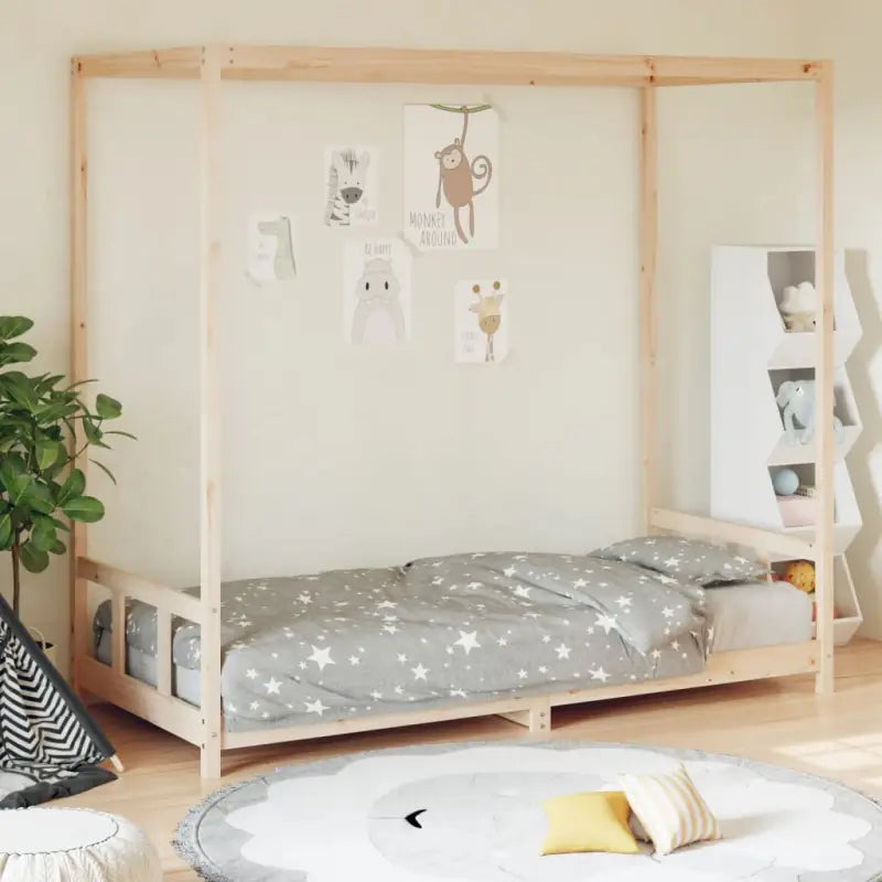 Peuterbed met massief grenenhout voor een natuurlijke slaapkamer - Naturel / 90 x 200 cm - Peuter- & kinderbedden