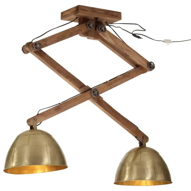 Plafondlamp in industriële stijl met massief mangohout en verweerd rood - Koper / 1 - Lampen