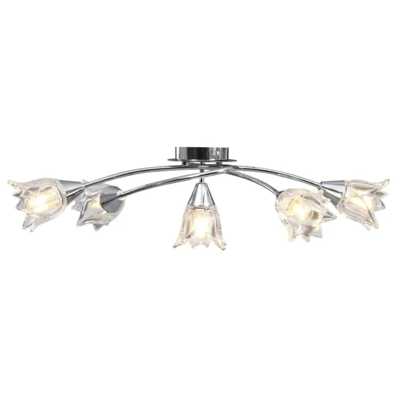 Plafondlamp met glazen behuizing en chromen afwerking voor moderne kamers - 1 / Tulp - Plafondlampen