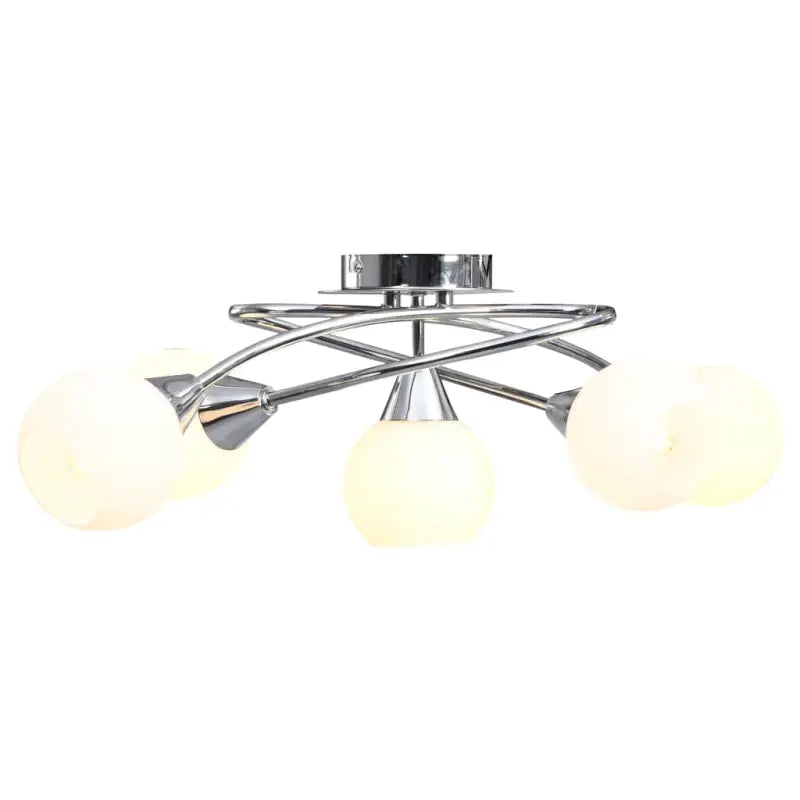 Plafondlamp met glazen behuizing en chromen afwerking voor moderne kamers - 1 / Bol - Plafondlampen