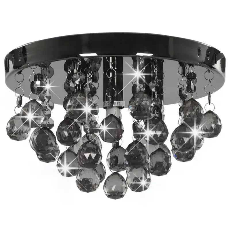 Plafondlamp met smoky zwarte kralen voor een chique uitstraling - Lampen