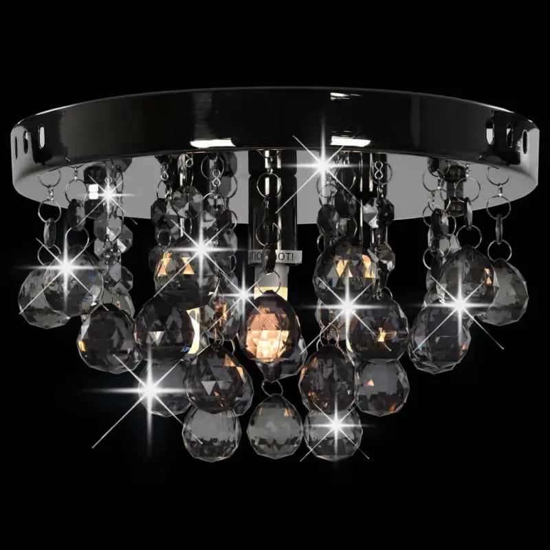 Plafondlamp met smoky zwarte kralen voor een chique uitstraling - Lampen