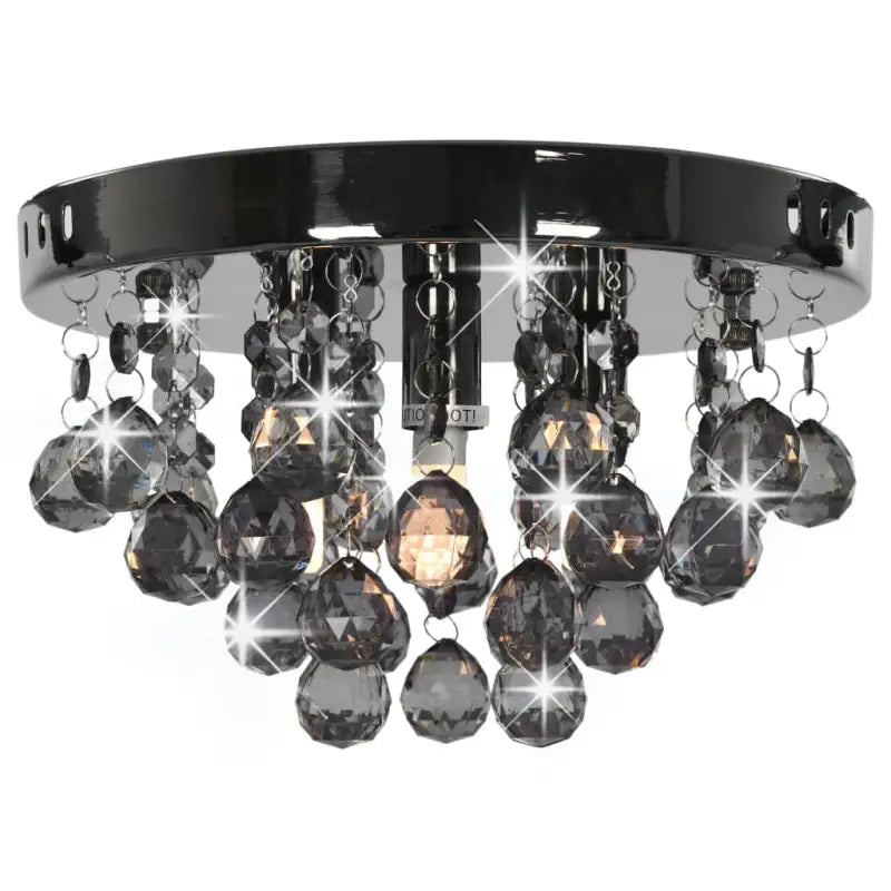 Plafondlamp met smoky zwarte kralen voor een chique uitstraling - Lampen
