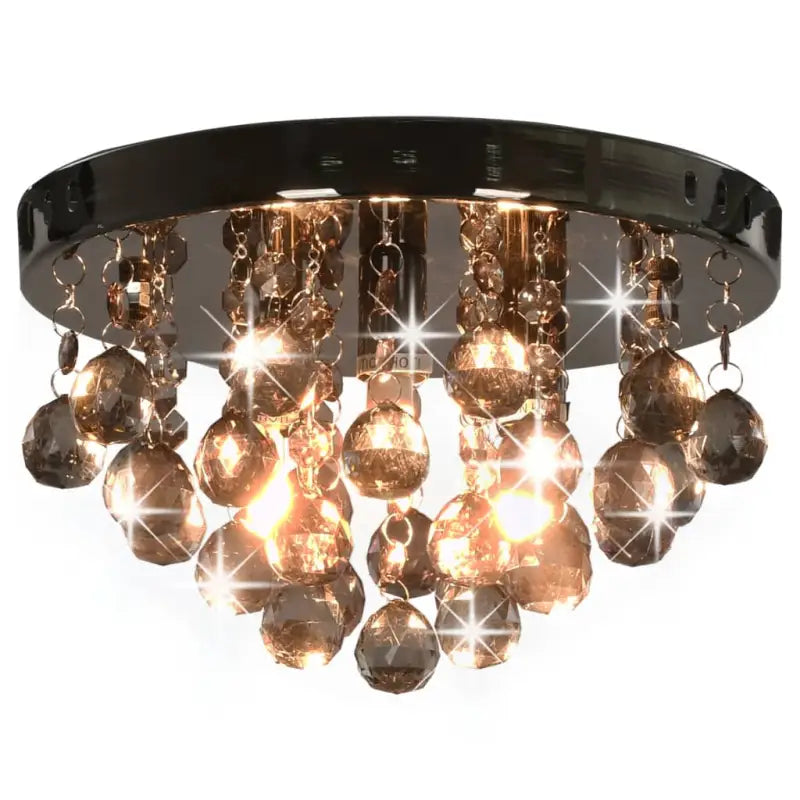 Plafondlamp met smoky zwarte kralen voor een chique uitstraling - Zwart / 1 - Lampen