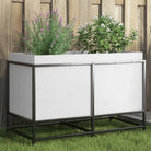 Plantenbak biedt duurzaamheid met massief grenenhout voor tuin of balkon - Wit grenenhout / 80 x 40 x 50 cm / 1