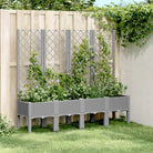 Plantenbak met latwerk voor klimplanten in tuin of op terras - Lichtgrijs / 160 x 40 x 142 cm / 1 - Bloempotten &