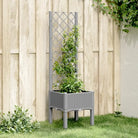 Plantenbak met latwerk voor klimplanten in tuin of op terras - Lichtgrijs / 40 x 40 x 142 cm / 1 - Bloempotten &
