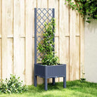 Plantenbak met latwerk voor klimplanten in tuin of op terras - Blauwgrijs / 40 x 40 x 142 cm / 1 - Bloempotten &