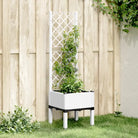 Plantenbak met latwerk voor klimplanten in tuin of op terras - Wit / 40 x 40 x 142 cm / 1 - Bloempotten & plantenbakken
