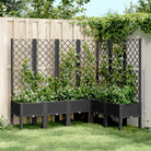Plantenbak met latwerk voor klimplanten in tuin of op terras - Zwart / 160 x 120 x 142 cm / 1 - Bloempotten &