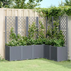 Plantenbak met latwerk voor klimplanten in tuin of terras - Blauwgrijs / 160 x 120 x 140 cm / 1 - Bloempotten &