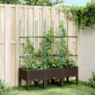 Plantenbak met latwerk voor klimplanten in tuin of terras - Bruin / 120 x 40 x 142.5 cm / 1 - Bloempotten &
