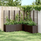 Plantenbak met latwerk voor klimplanten in tuin of terras - Bruin / 160 x 160 x 140 cm / 1 - Bloempotten & plantenbakken