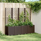 Plantenbak met latwerk voor klimplanten in tuin of terras - Bruin / 160 x 40 x 140 cm / 1 - Bloempotten & plantenbakken