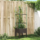 Plantenbak met latwerk voor klimplanten in tuin of terras - Bruin / 40 x 40 x 142.5 cm / 1 - Bloempotten & plantenbakken