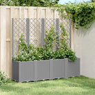 Plantenbak met latwerk voor klimplanten in tuin of terras - Lichtgrijs / 160 x 40 x 140 cm / 1 - Bloempotten &