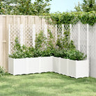 Plantenbak met latwerk voor klimplanten in tuin of terras - Wit / 160 x 160 x 140 cm / 1 - Bloempotten & plantenbakken