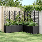 Plantenbak met latwerk voor klimplanten in tuin of terras - Zwart / 160 x 160 x 140 cm / 1 - Bloempotten & plantenbakken