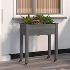 Plantenbak met voering van massief vurenhout voor tuin en terras - Grijs / 71 x 37 x 80 cm / 1 - Bloempotten &