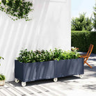 Plantenbak met wielen voor tuin en terras - Blauwgrijs / 160 x 50 x 54 cm / 1 - Bloempotten & plantenbakken