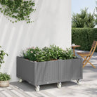 Plantenbak met wielen voor tuin en terras - Lichtgrijs / 100 x 80 x 54 cm / 1 - Bloempotten & plantenbakken
