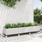Plantenbak met wielen voor tuin en terras - Wit / 240 x 50 x 54 cm / 1 - Bloempotten & plantenbakken