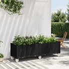 Plantenbak met wielen voor tuin en terras - Zwart / 160 x 50 x 54 cm / 1 - Bloempotten & plantenbakken