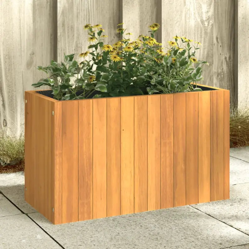 Plantenbak van massief acaciahout voor bloemen en planten - 59 x 27.5 x 35 cm / 1 - Bloempotten & plantenbakken