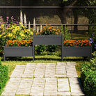 Plantenbak van massief grenenhout voor binnen en buitengebruik - Grijs / 245.5 x 44 x 75 cm / 1 - Bloempotten &