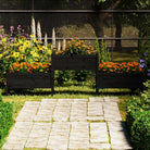 Plantenbak van massief grenenhout voor binnen en buitengebruik - Zwart / 245.5 x 44 x 75 cm / 1 - Bloempotten &