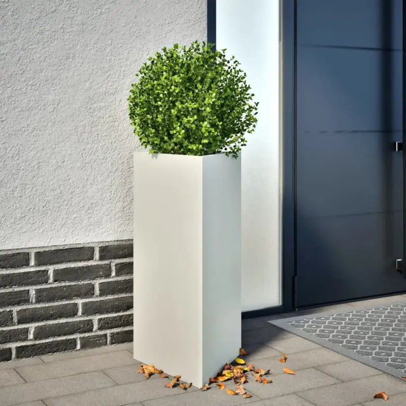 Plantenbak voor je favoriete planten en bloemen voor tuin of balkon - Staal/Wit / 40 x 34.5 x 70 cm / 1 - Bloempotten &