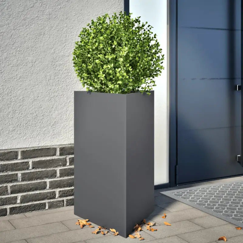 Plantenbak voor je favoriete planten en bloemen voor tuin of balkon - Staal/Antracietkleurig / 50 x 43 x 75 cm / 2