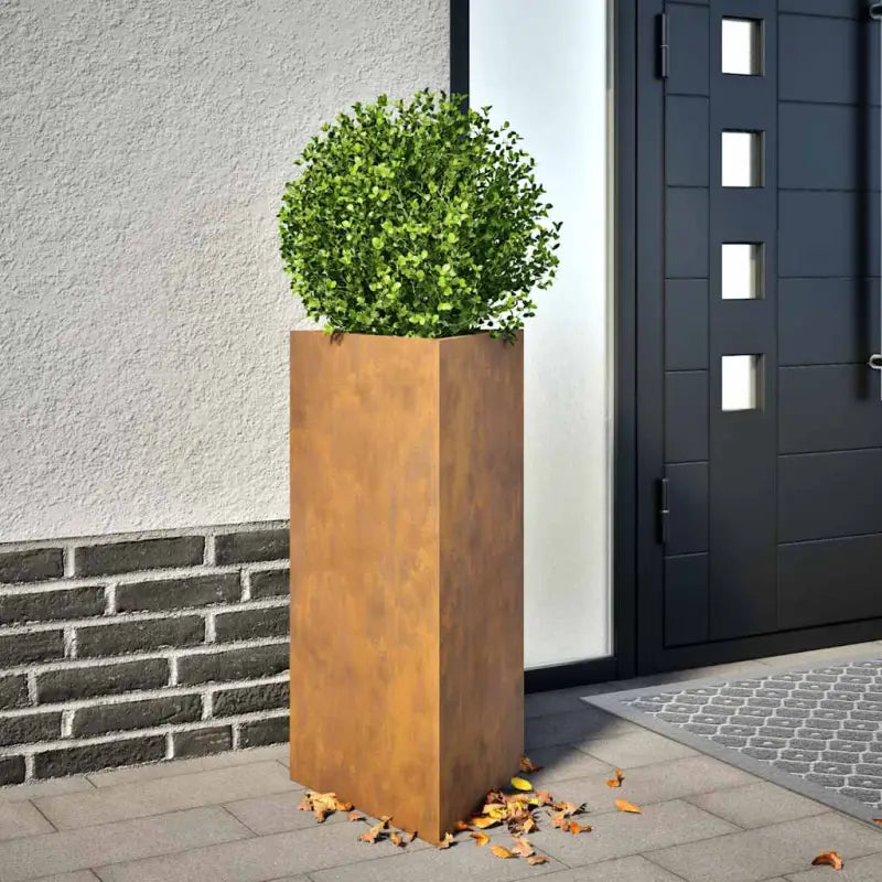 Plantenbak voor je favoriete planten en bloemen voor tuin of balkon - Cortenstaal/Bruin / 40 x 40 x 75 cm / 2