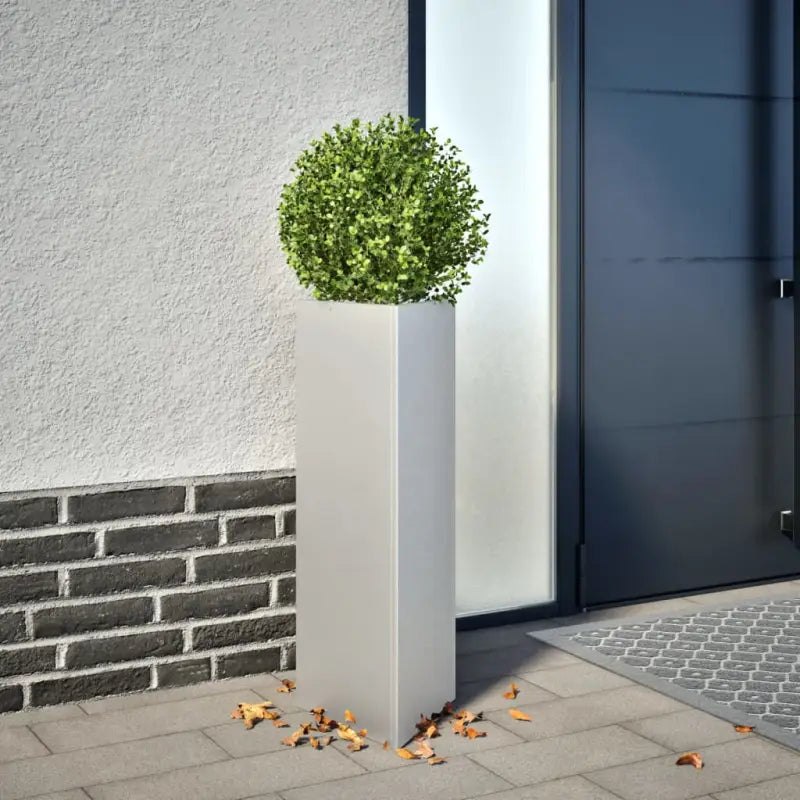 Plantenbak voor je favoriete planten en bloemen voor tuin of balkon - Gegalvaniseerd staal/Grijs / 30 x 26 x 75 cm / 2