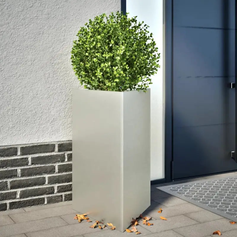 Plantenbak voor je favoriete planten en bloemen voor tuin of balkon - Roestvrij staal/Lichtgrijs / 50 x 43 x 75 cm / 2