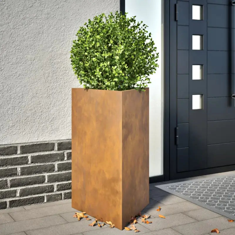 Plantenbak voor je favoriete planten en bloemen voor tuin of balkon - Cortenstaal/Bruin / 50 x 43 x 75 cm / 1