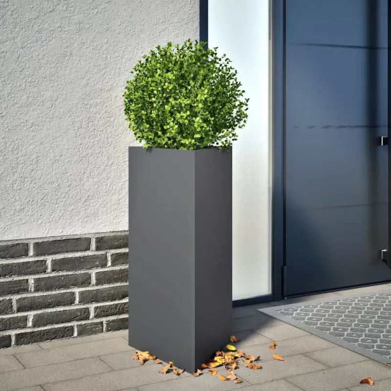Plantenbak voor je favoriete planten en bloemen voor tuin of balkon - Staal/Antracietkleurig / 40 x 34.5 x 70 cm / 1