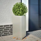 Plantenbak voor je favoriete planten en bloemen voor tuin of balkon - Roestvrij staal/Lichtgrijs / 50 x 43 x 75 cm / 1