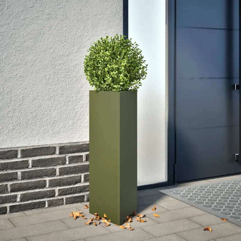 Plantenbak voor je favoriete planten en bloemen voor tuin of balkon - Staal/Groen / 30 x 26 x 75 cm / 1 - Bloempotten &