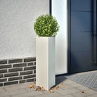 Plantenbak voor je favoriete planten en bloemen voor tuin of balkon - Staal/Wit / 30 x 26 x 75 cm / 1 - Bloempotten &