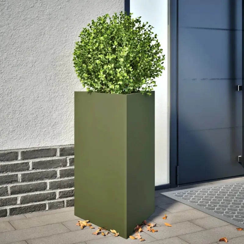Plantenbak voor je favoriete planten en bloemen voor tuin of balkon - Staal/Groen / 50 x 43 x 75 cm / 1 - Bloempotten &