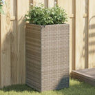 Plantenbakken van poly rattan met nonwoven zak voor buitengebruik - Grijs / 40 x 40 x 80 cm / 2 - Bloempotten &