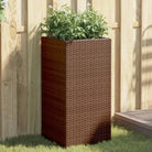Plantenbakken van poly rattan met nonwoven zak voor buitengebruik - Bruin / 40 x 40 x 80 cm / 1 - Bloempotten &