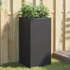 Plantenbakken van poly rattan met nonwoven zak voor buitengebruik - Zwart / 40 x 40 x 80 cm / 1 - Bloempotten &