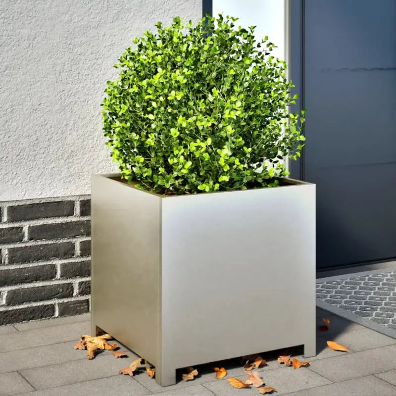 Plantenbakken voor je favoriete planten en bloemen voor tuin en balkon - Roestvrij staal/Lichtgrijs / 50 x 50 x 50 cm